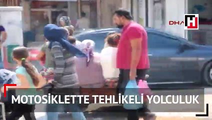 8 kişi bir motosiklete bindi.. Tehlikeli yolculuk