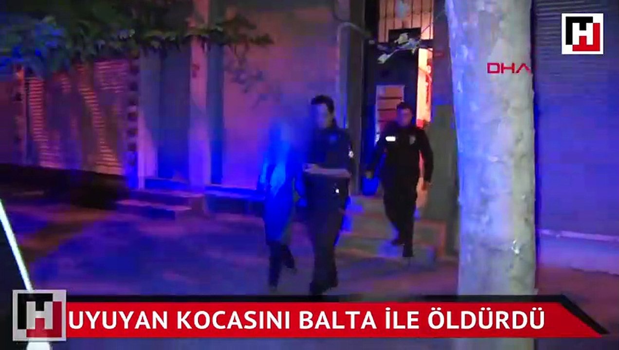 Uyuyan kocasını balta ile öldürdü