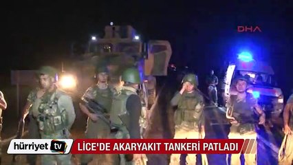 Lice'de akaryakıt tankeri patladı