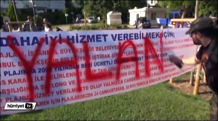 Caddebostan plajında "Turnike" eylemi