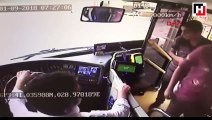 Otobüs şoförünün bıçaklanma anı kamerada