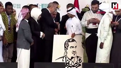 Kongre sonrası Cumhurbaşkanı Erdoğan’a anlamlı hediye