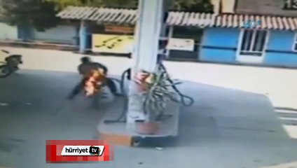 Benzin alırken canından oluyordu