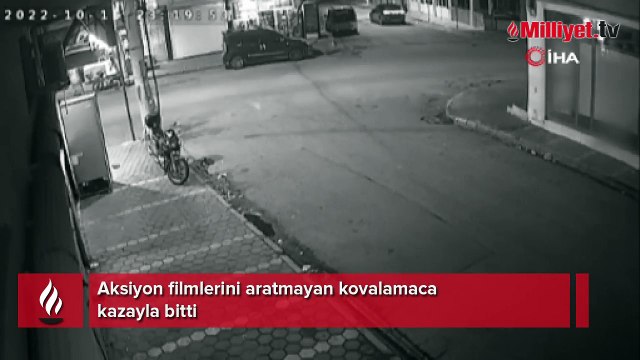 Aksiyon filmlerini aratmayan kovalamaca kazayla bitti