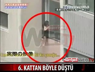 JAPON KIZ 6. KATTAN BÖYLE DÜŞTÜ