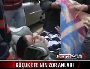 AMBULANS GELMEYİNCE İTFAİYEYE BİNDİRİLDİ