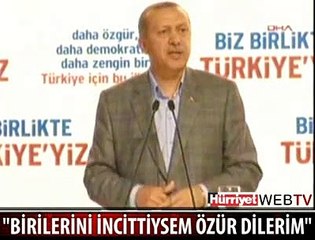 BAŞBAKAN HERKESTEN ÖZÜR DİLEDİ