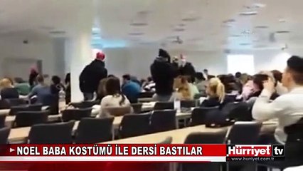 NOEL BABA KOSTÜMÜ İLE DERSİ BASTILAR