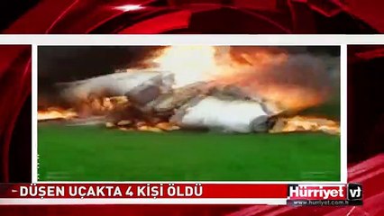 ALMANYA'DA YERE ÇAKILAN UÇAK ALEV ALEV YANDI: 4 ÖLÜ