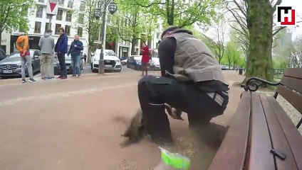 Kazın ağzına takılan demiri çıkaran adam