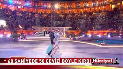 POPOSUYLA 60 SANİYEDE 50 CEVİZ KIRDI