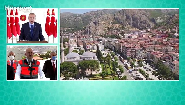 Cumhurbaşkanı Erdoğan, Amasya Çevre Yolu Açılış Töreni’ne canlı bağlantı yöntemiyle katıldı
