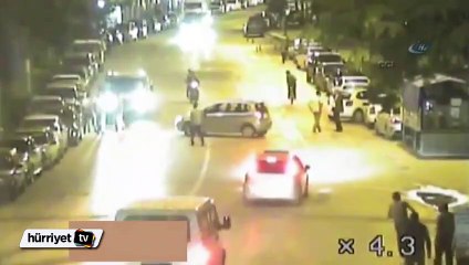 Otomobile çarpan bisikletli havada takla attı