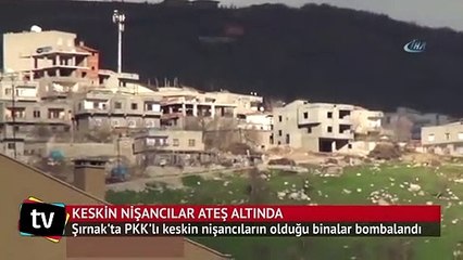 Keskin nişancı teröristlerin olduğu binalar ateş altında