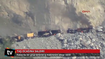 Teröristler taş ocağını bastı, iş makinelerini ateşe verdi