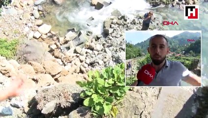 Rize'de 300 yıllık tarihi kemer köprü çöktü