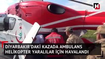 Ambulans helikopter, kazada yaralananlar için yola indi