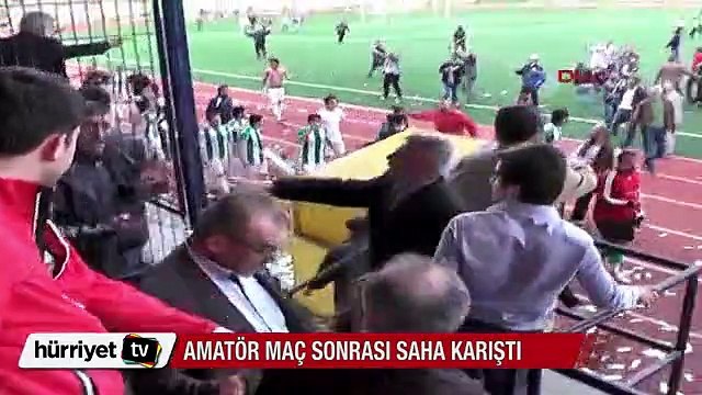 Bursa'da amatör maç sonrası saha karıştı