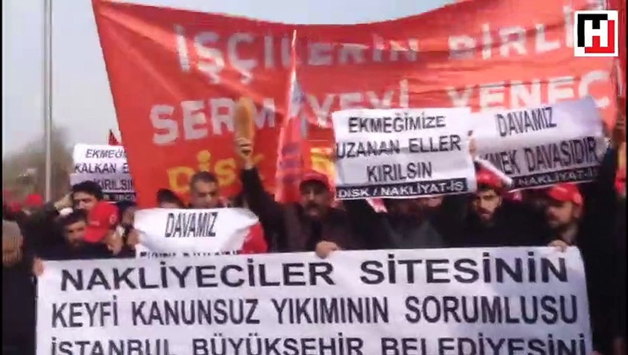 Nakliyeciler eylemde…