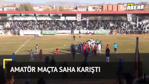 Amatör maçta saha karıştı