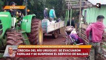 Crecida del río Uruguay: se evacuaron familias y se suspende el servicio de balsas