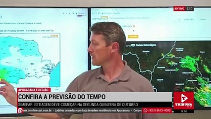 Simepar: estiagem deve começar na segunda quinzena de outubro