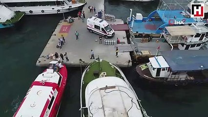 Deniz ambulanslarının zamanla yarışı havadan görüntülendi