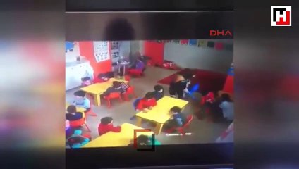 Anaokulunda tepki çeken görüntüler