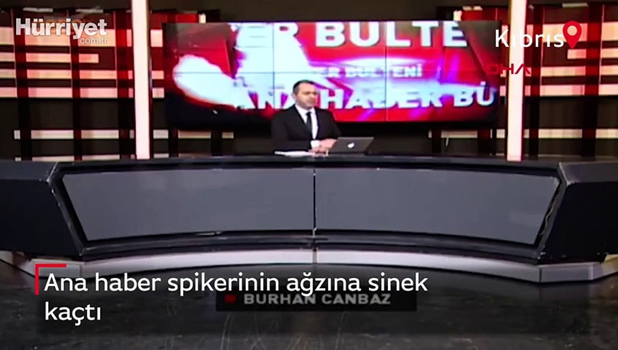 Ana haber spikerinin ağzına sinek kaçtı