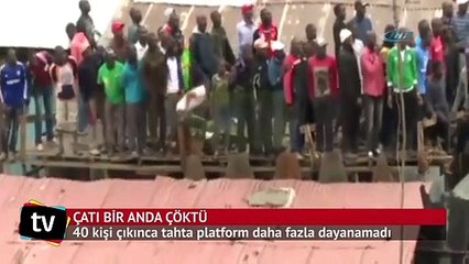 Kenya'daki bir evin çatısı çökünce yere çakıldılar