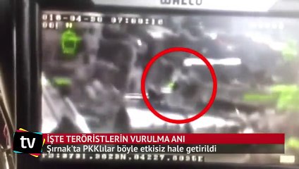 Şırnak'ta teröristlerin vurulma anı kameraya yansıdı