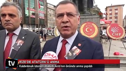 Rize'de kaldırılmak istenen Atatürk Anıtı'nda tören yapıldı