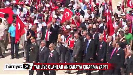 Tahliye olanlar ve yakınları Ankara'ya çıkarma yaptı