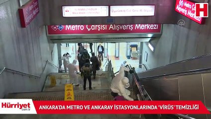 Son dakika... Ankara'da metro ve Ankaray istasyonlarında 'virüs' temizliği