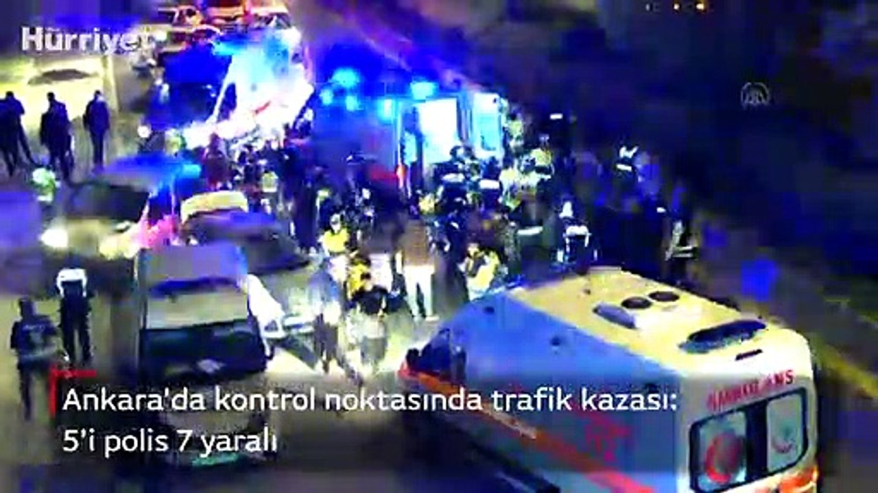 Son dakika haber... Ankara'da kontrol noktasında trafik kazası: 5'i polis 7 yaralı
