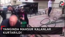 Yangında mahsur kalan çocuk kurtarıldı