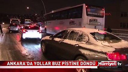 ALTTAN ISITMALI BULVAR BUZLANDI ONLARCA ARAÇ BİRBİRİNE GİRDİ