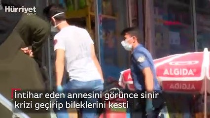 İntihar eden annesini görünce sinir krizi geçirip bileklerini kesti