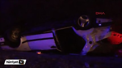 Gölbaşı'nda otomobil TIR'a çarptı