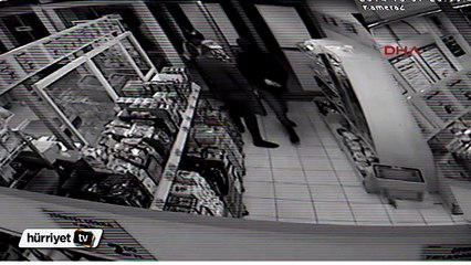 Ankara'da markete bombalı ve molotoflu saldırı kamerada