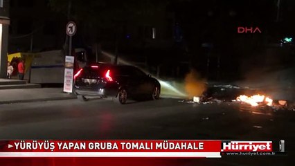 BAŞKENTTE YÜRÜYÜŞ YAPAN GRUBA TOMALI MÜDAHALE
