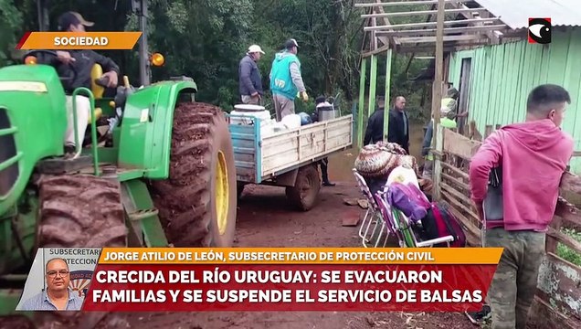 Crecida del río Uruguay- se evacuaron familias y se suspende el servicio de balsas