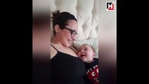 Annesinden gözünü ayırmayan bebek!