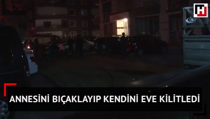 Annesini bıçaklayıp kendini eve kilitledi