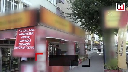 Bir hayırsever, vatandaşların bakkala olan yaklaşık 10 bin liralık veresiye borcunu ödedi