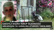 Başına saksıyla vurup bıçakladı, cesedi kanala atmak isterken yakalandı