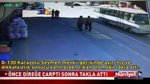 ÖNCE DİREĞE ÇARPTI SONRA TAKLA ATTI