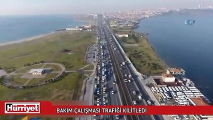 Bakım çalışması trafiği kilitledi
