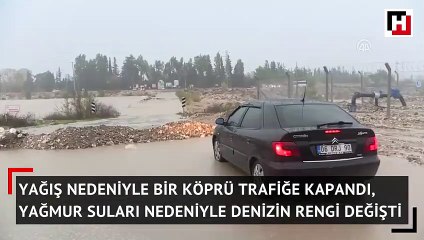 Köprü trafiğe kapandı,denizin rengi değişti