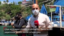 Antalya'da su altında 'maske ve eldiven' kirliliği